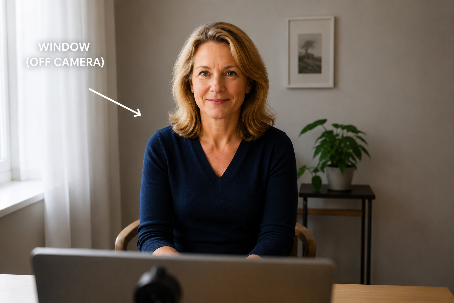 A person seated beside a window, facing an off-camera interviewer. Soft daylight from the window falls on the side of their face, while the window itself stays out of the camera's frame.